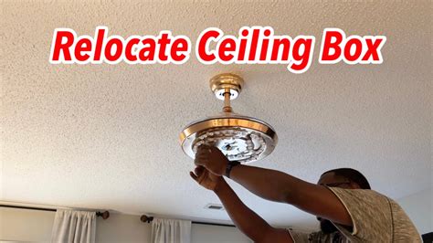 how to relocate a ceiling junction box|convert ceiling box to outlet.